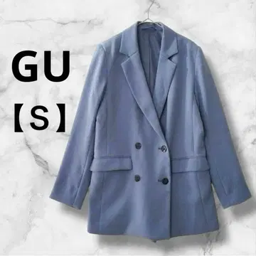 S0012 지유 더블 브레스트 자켓 테일러드 러스틱 블루 S