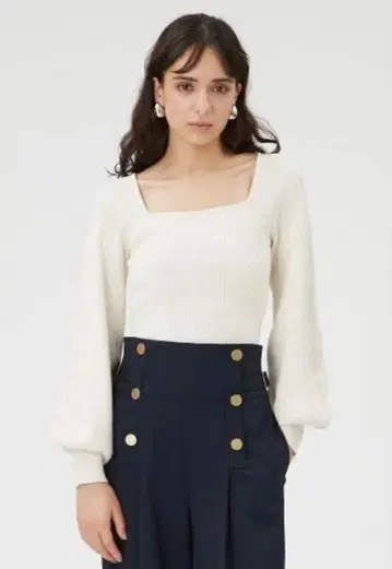 [ FRAY I.D ] 볼륨 슬리브 스퀘어 니트