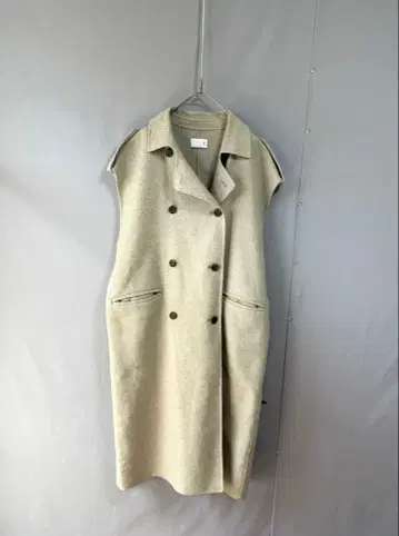 KBF 어반 리서치 울 혼방 더블 브레스트 롱베스트