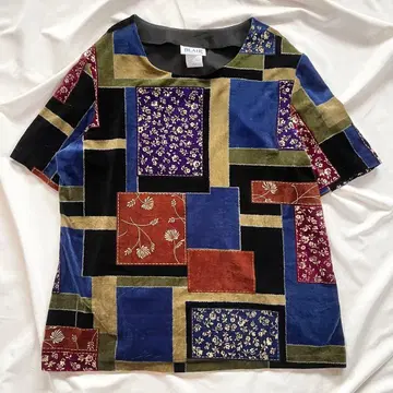 BLAIR 벨로아 느낌 패치워크풍 상의 L 사이즈