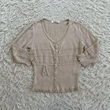 GALLERY VISCONT(갤러리 비스콘티) 레이스 니트 가디건