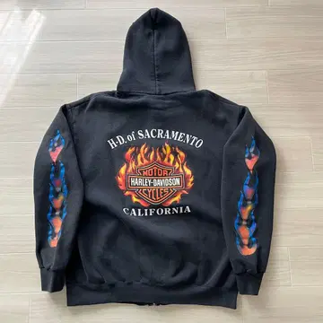 Harley-Davidson 블랙 집업 후드티