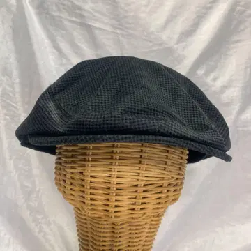 다크 그레이 체크 무늬 헌팅 모자