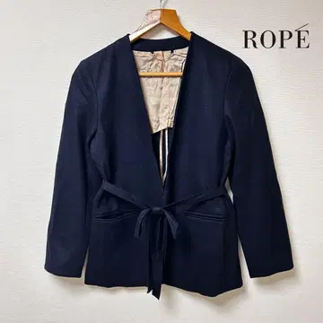ROPE 노카라 자켓 리본 포함