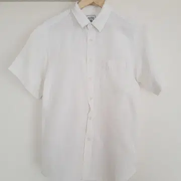 INHERIT 린넨 셔츠 반팔 화이트 남성용 F 상의 조인트 웍스
