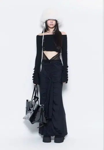 theredthered S 드레이프 노트 맥시 스커트