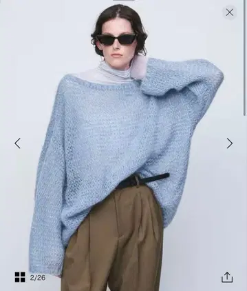 [ AEWEN MATOPH ] 메쉬 컬러 믹스 모헤어 니트