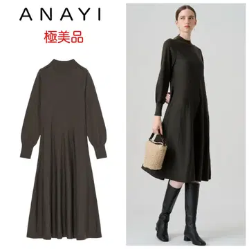 컨디션 최상 24AW ANAYI 메리노울 숄더 슬릿 원피스 38