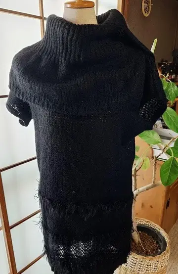 BENETTON 니트 튜닉 블랙 이탈리아 S 사이즈