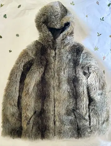 Farfield Original 후드 부착 인조 모피 자켓 울프