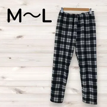 모노톤 체크 무늬 팬츠 M~L 허리밴딩 룸웨어
