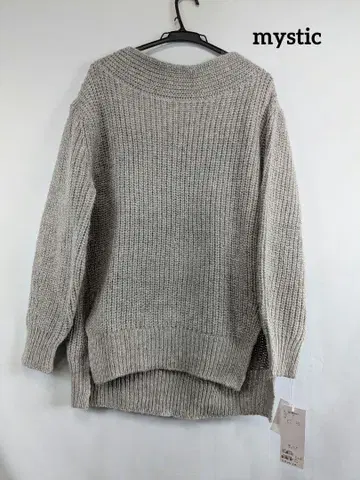 미사용품 mystic 미스틱 니트 (F) 그레이 울 알파카 혼방