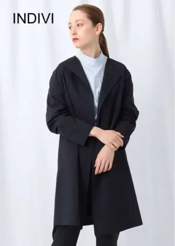 INDIVI 스팬라이크 노카라 코트