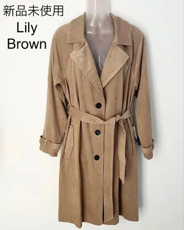 미사용 Lily Brown 스웨이드 트렌치코트