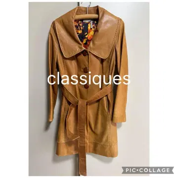 클래식 앙티에 양가죽 코트 M 빈티지