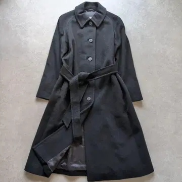 새상품급 아쿠아 스큐텀 캐시미어 100% 벨티드 코트 롱 기장 9호