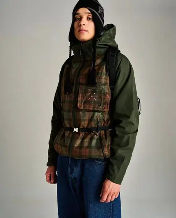 POPTRADINGCOMPANY CHECKED ORACLE JACKET