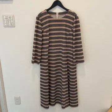 Leilian 스트라이프 패턴 긴팔 원피스 13+ 사이즈