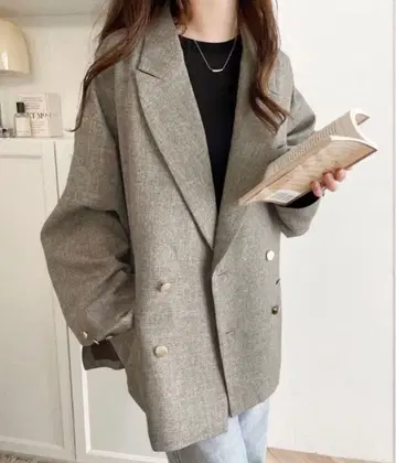 CLASSICALELF 사이드 슬릿 오버 사이즈 더블 자켓 L 사이즈