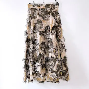 FLAY I.D 플라워 자카드 미디 스커트 M