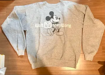 디즈니 미키 Hanes 구제 의류 맨투맨 M 디즈니 그레이