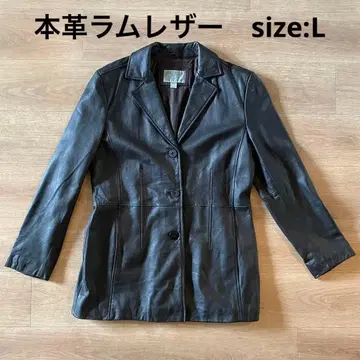 빈티지 블랙 램 가죽 코트 가죽 자켓 Y2K