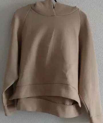 베이지 폴리에스테르 후드 부착 후드티 사이즈 38