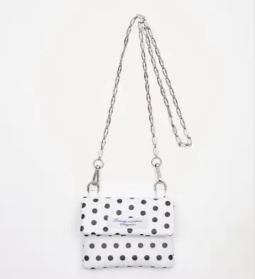 스미욘 체인 컴팩트 립 파우치 화이트 x 도트