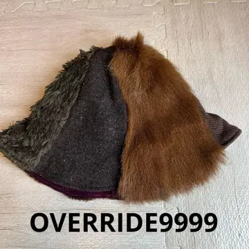 OVERRIDE9999 패치워크 디자인 니트 모자 사이즈 58