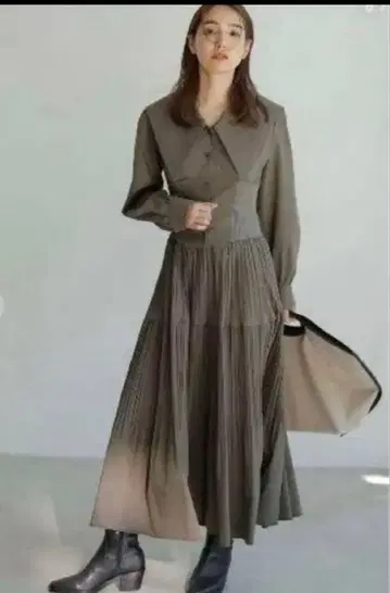 [프레이 아이디] 빅 컬러 셔츠 원피스