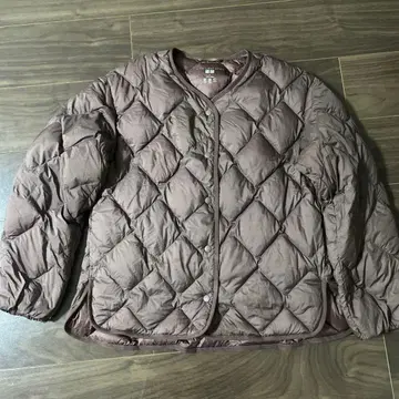 유니클로 울트라 다운 릴랙스 자켓 브라운 M