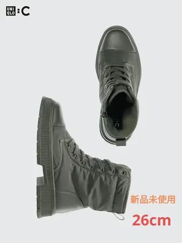유니클로 씨 패디드 레이스업 부츠 26cm 올리브