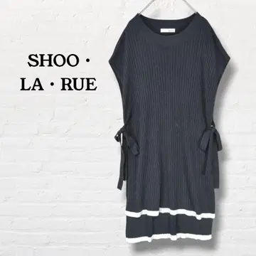 슈라루 사이드 리본 롱 니트 베스트 [ M ] 블랙 월드