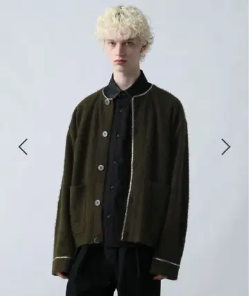 HARE 크루넥 체인 니트 가디건 프리 사이즈 카키