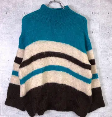 ZARA 트렌드 레트로 모드 구제 의류 기모 와이드 보더 빅 사이즈 니트