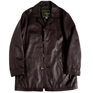 00s 에디 바우어 가죽 카 코트 M 브라운