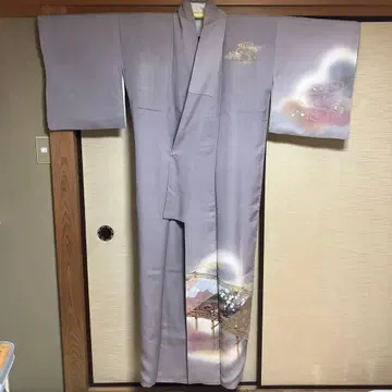 순수 실크 호몬기 하나 문 옅은 퍼플 6