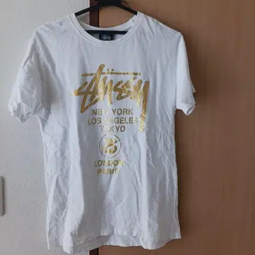 골드 프린트 T셔츠 L 사이즈