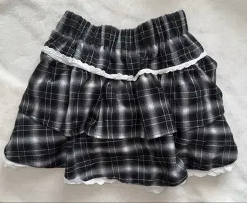 미니 스커트 체크 프릴