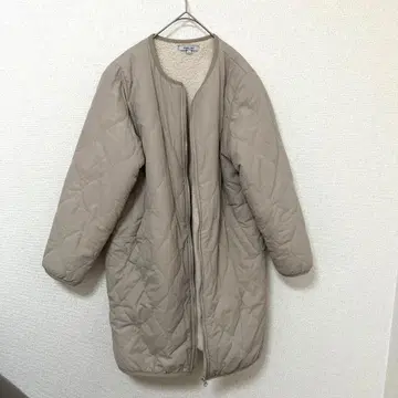 퀼팅 코트 아우터 베이지 충전솜 포켓 부착 속기모 경량