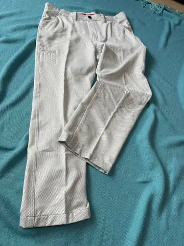 화이트 무늬 팬츠 남성용 골프웨어