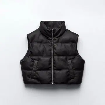 새상품급 빈티지 가공 ZARA 블랙 퀼팅 베스트