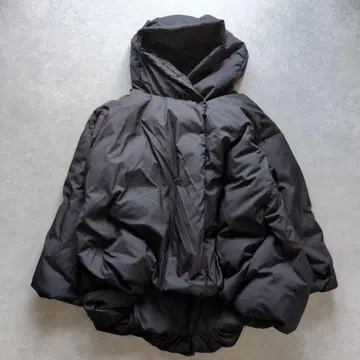 새상품급 미즈이로 인드 후디드 숏 다운 자켓 브라운