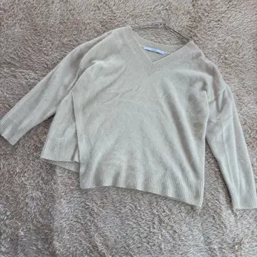 프레임워크 V넥 울 니트 화이트 프리 사이즈