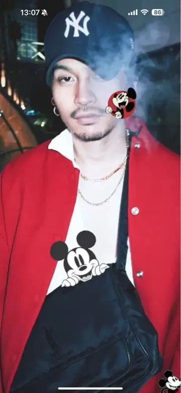 츠네타 다이키 착용 극유사 빨간색 블루종