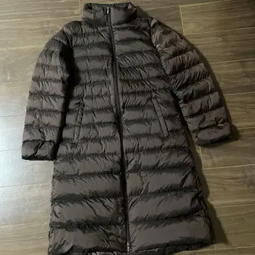 유니클로 롱 다운 자켓 브라운 B품