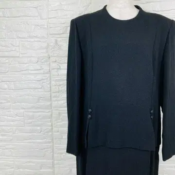 도쿄 이긴 고급 실크 블랙 포멀 원피스 상복 [90-39]