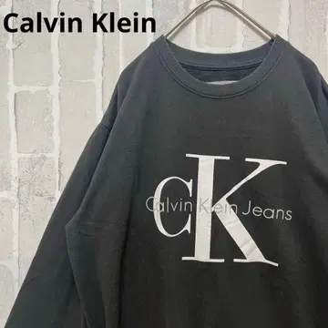 캘빈클라인 진스 짧은 기장 트레이닝복 맨투맨 사이즈 L 페이드