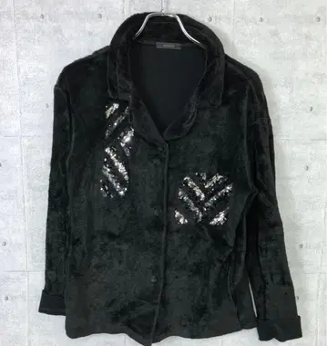 ARTISAN 레트로 부티크 모드 구제 의류 스팽글 파일 자켓