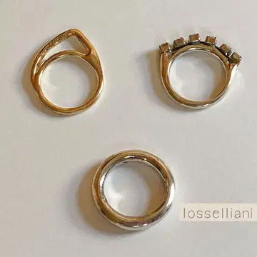 이오세리아니 삼련 스태킹 반지 골드 실버